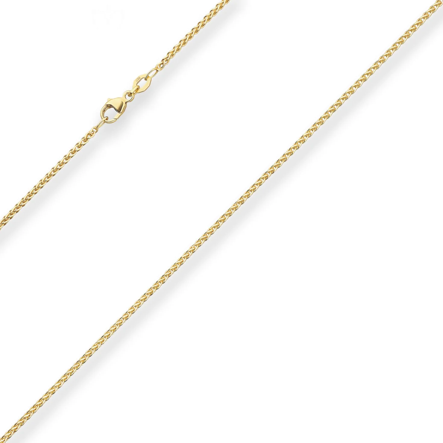 1,7mm Zopfkette Goldkette Collier Halskette aus 375 Gold Gelbgold 45cm