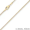 1,3mm Zopfkette Goldkette Collier Halskette aus 375 Gold Gelbgold 42cm