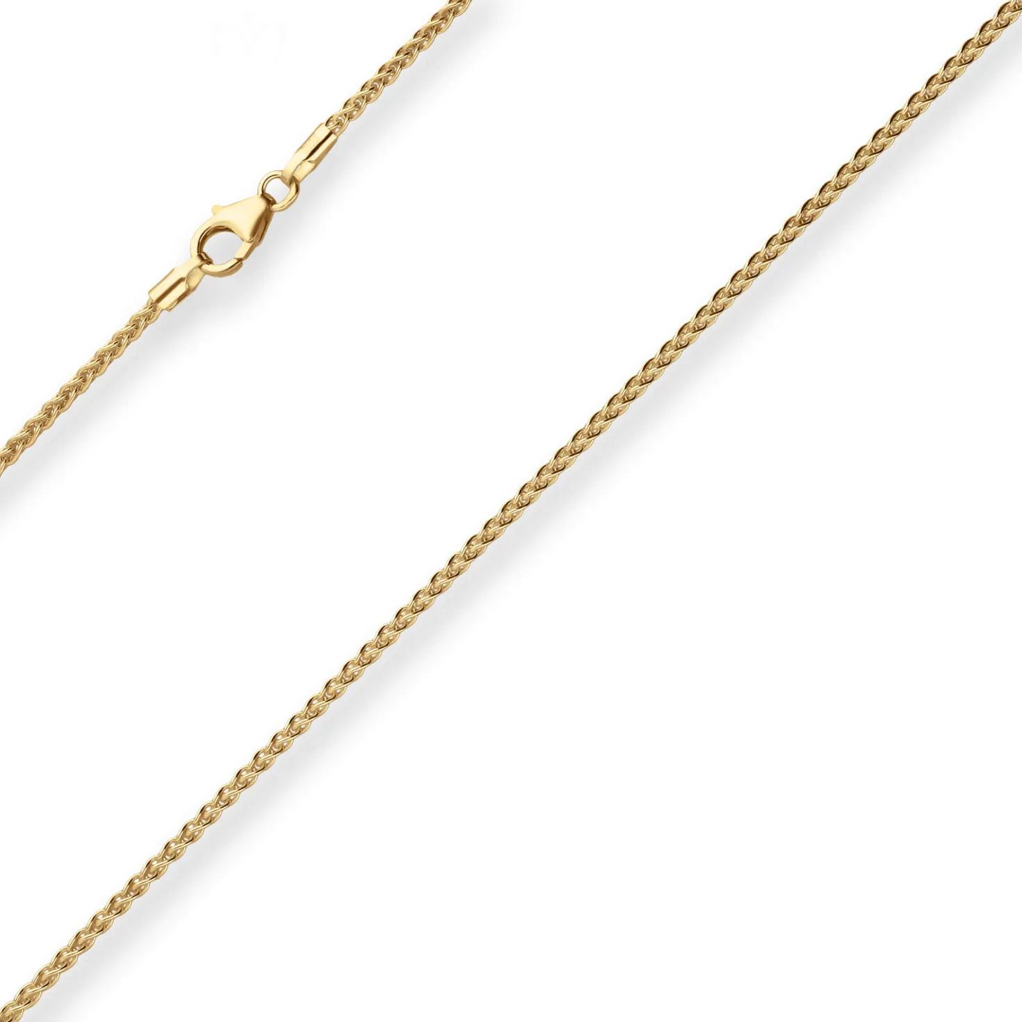 1,7mm Zopfkette Goldkette Collier Halskette aus 333 Gold Gelbgold 45cm