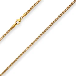 2,8mm Zopfkette Goldkette Collier Halskette aus 375 Gold gelb/weiß 45cm