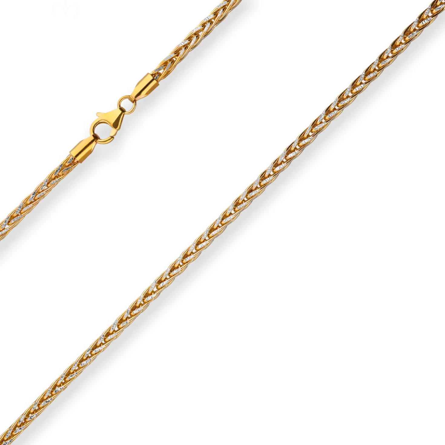 2,8mm Zopfkette Goldkette Collier Halskette aus 375 Gold gelb/weiß 45cm