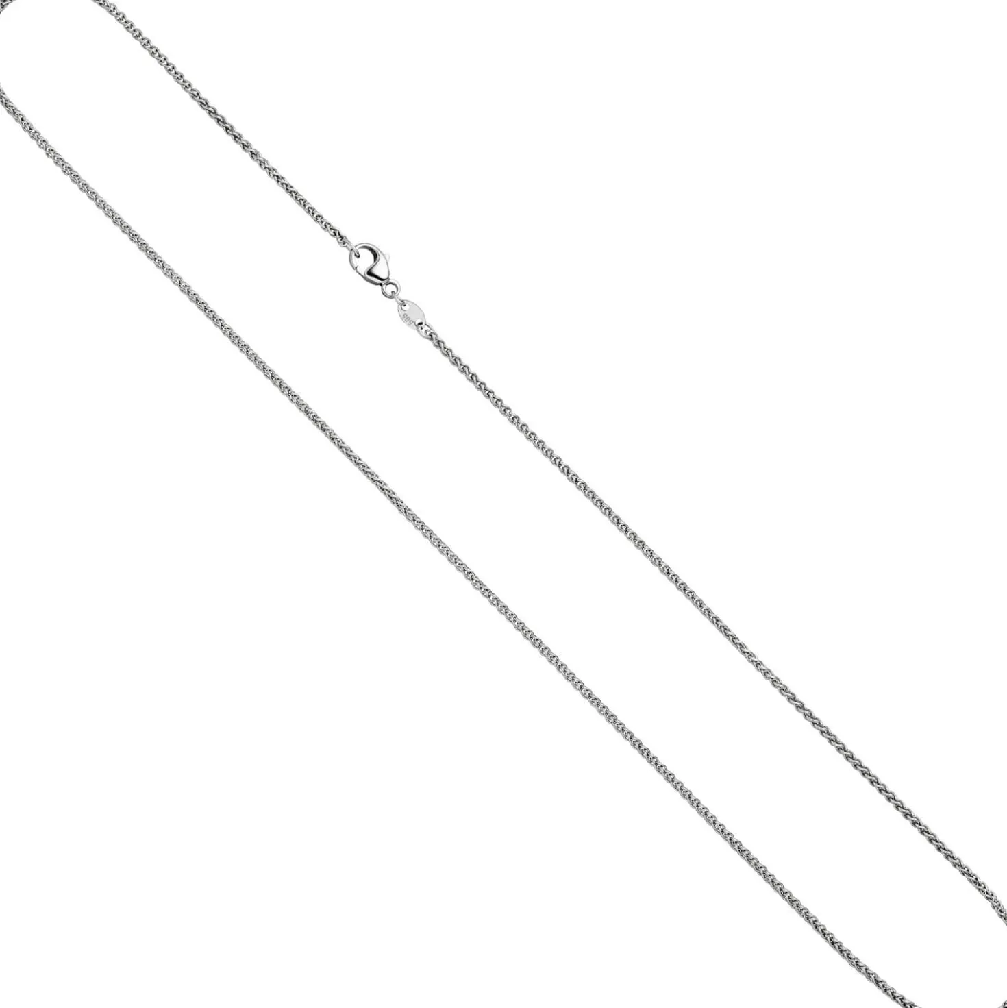 1,8mm Zopfkette Halskette Collier Halsschmuck aus 585 Gold Weißgold 42cm