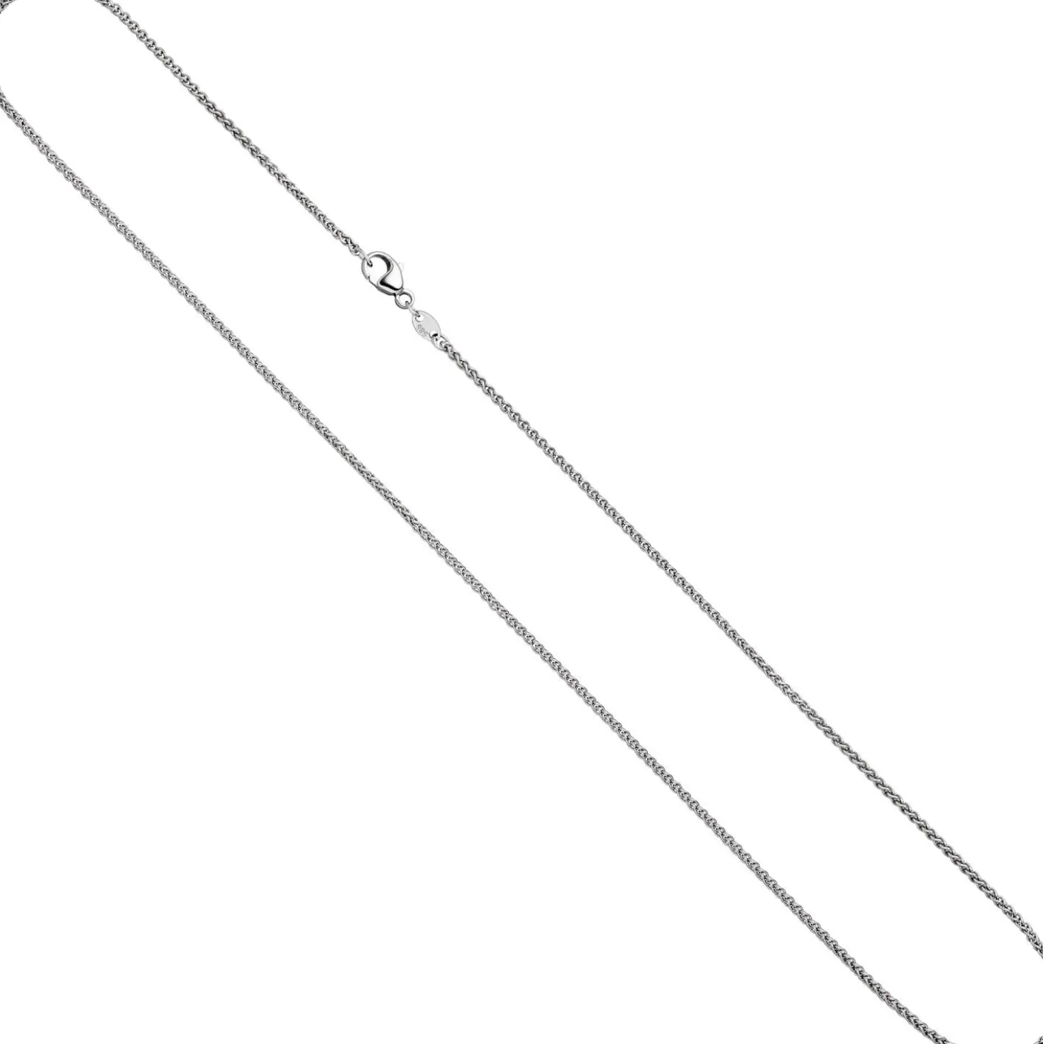 1,2mm Zopf-Kette Halsschmuck Halskette Collier aus 585 Gold Weißgold 50cm Damen