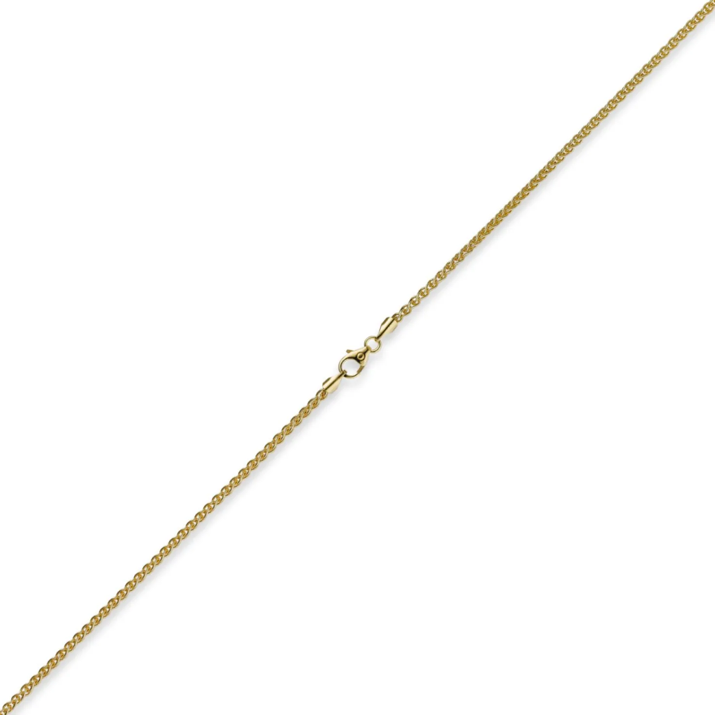 2mm Zopfkette Kette Collier aus 585 Gold Gelbgold, Goldkette, 42cm