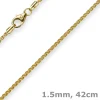 1,5mm Zopfkette Kette Collier aus 750 Gold Gelbgold Goldkette 42cm