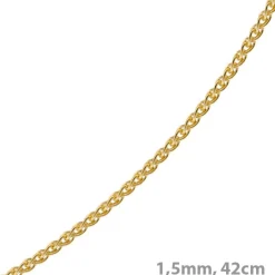 1,5mm Zopfkette Kette Collier aus 750 Gold Gelbgold Goldkette 42cm