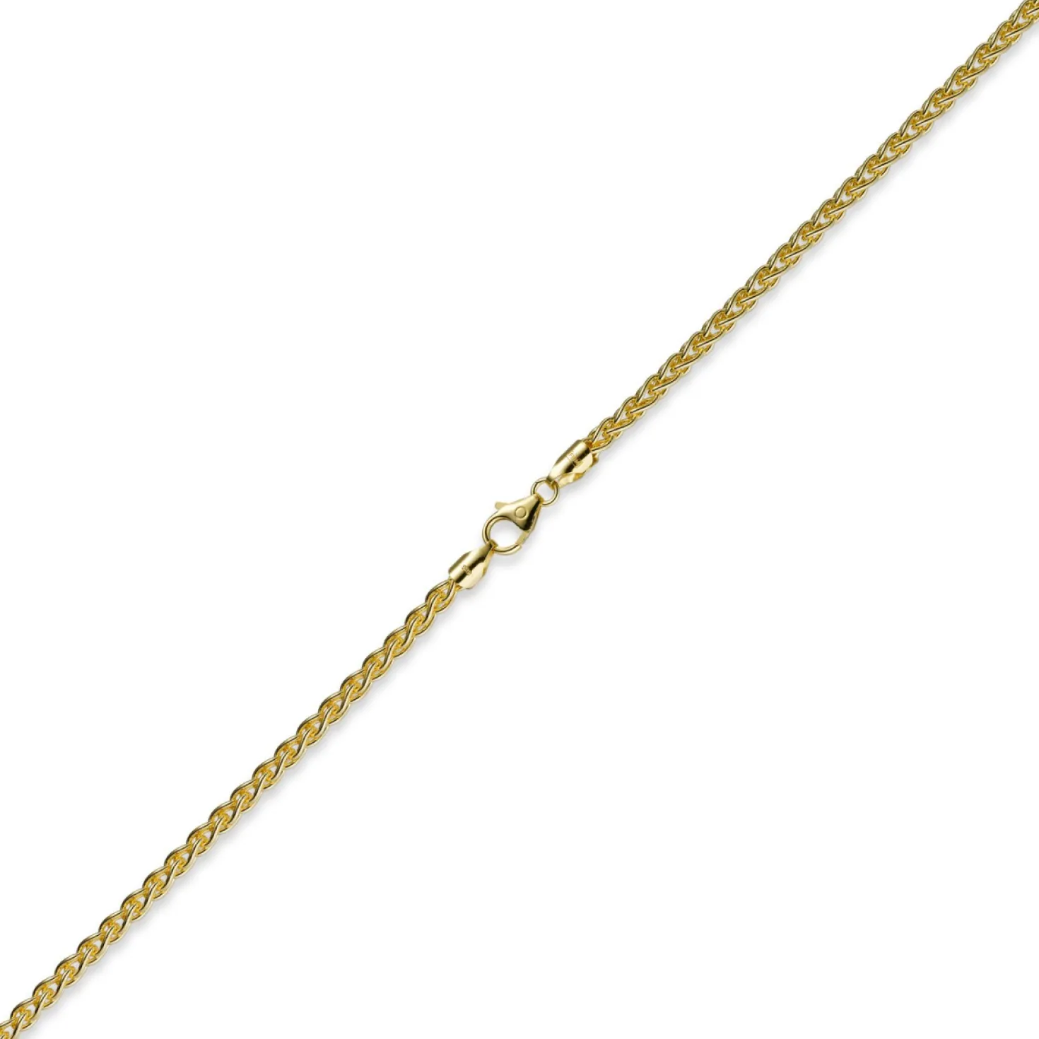 4mm Zopfkette Kette Collier aus 585 Gold Gelbgold, Goldkette, 55cm