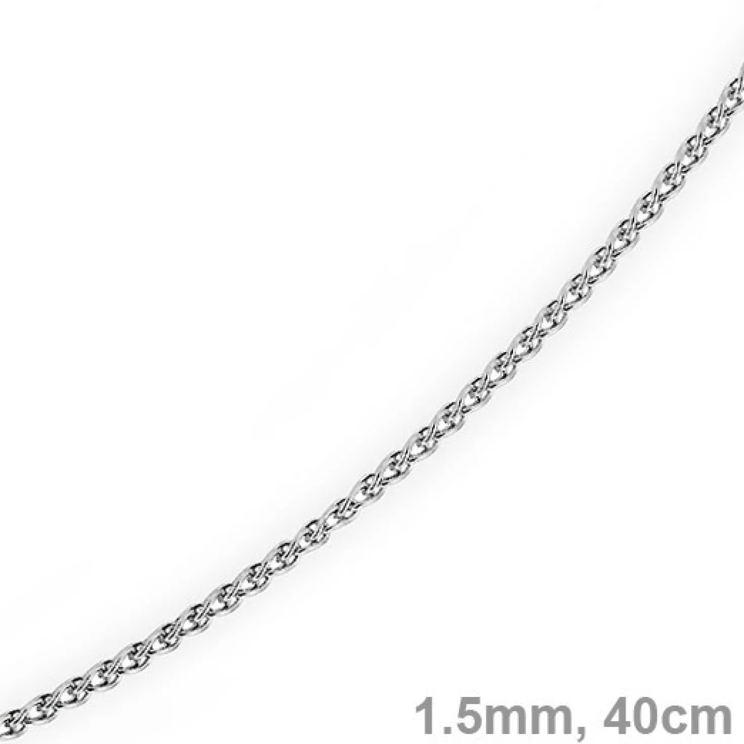 1,5mm Zopfkette Kette Collier aus 585 Gold Weißgold, Goldkette, 40cm