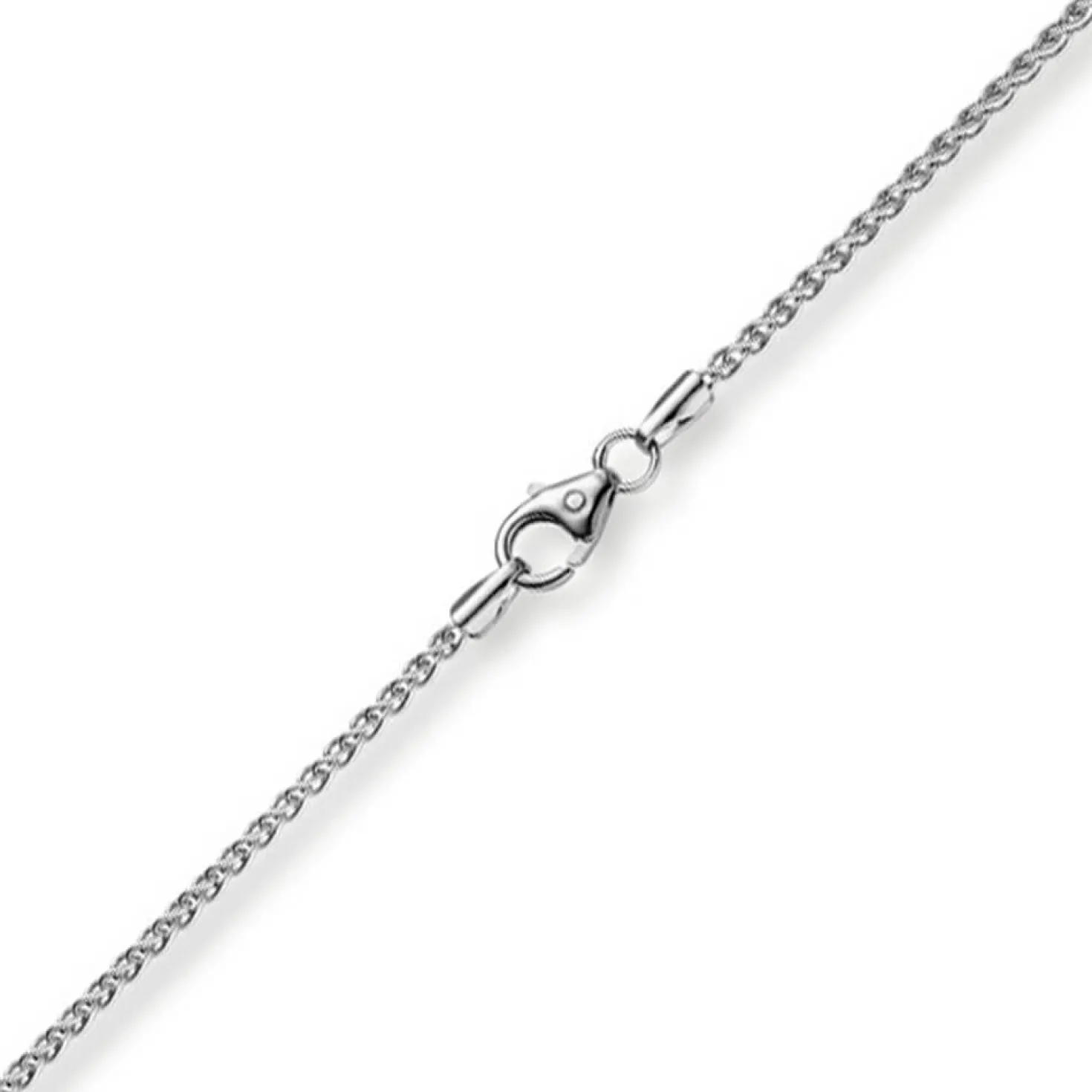 1,5mm Zopfkette Kette Collier aus 750 Gold Weißgold, Goldkette, 40cm