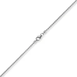 1,5mm Zopfkette Kette Collier aus 750 Gold Weißgold, Goldkette, 38cm