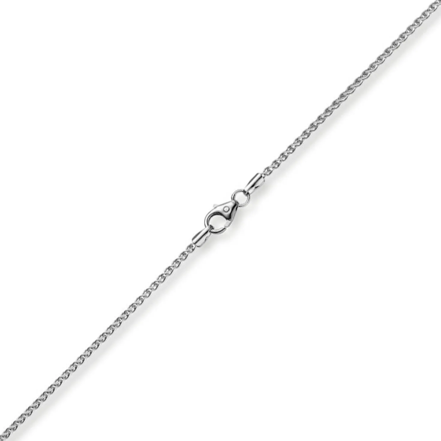 1,5mm Zopfkette Kette Collier aus 750 Gold Weißgold, Goldkette, 38cm