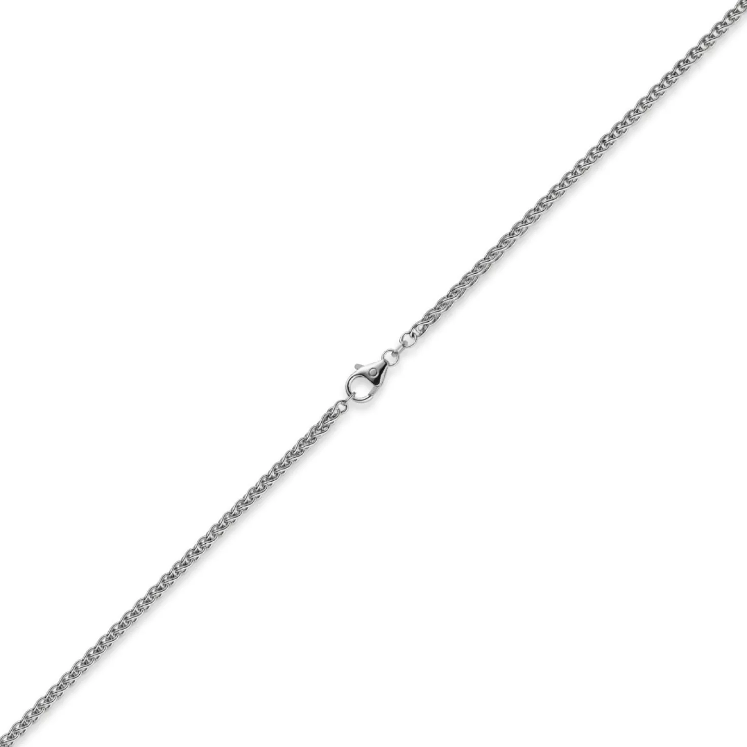 3mm Zopfkette Kette Collier aus 585 Gold Weißgold, Goldkette, 50cm