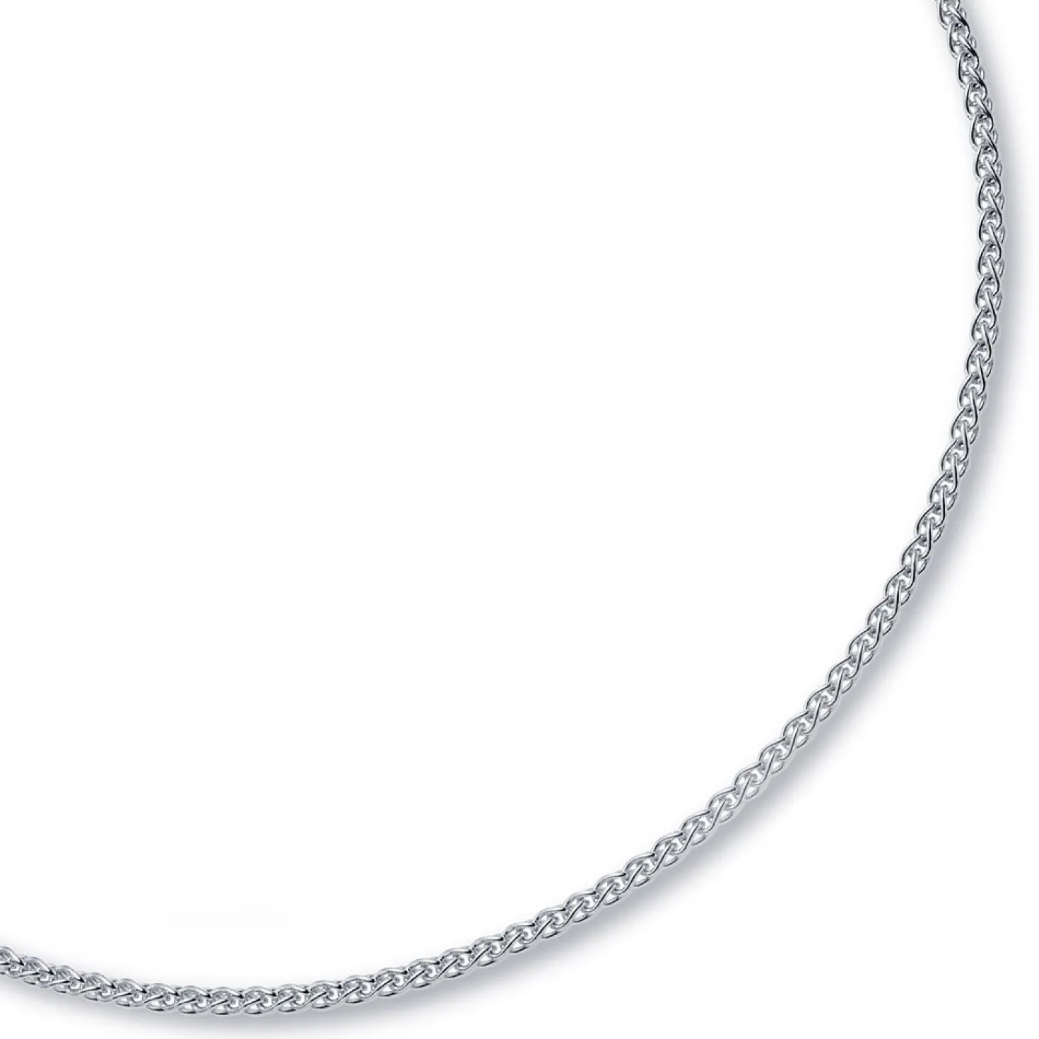 3mm Zopfkette Kette Collier aus 585 Gold Weißgold, Goldkette, 50cm