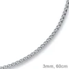3mm Zopfkette Kette Collier aus 750 Gold Weißgold Goldkette 60cm Unisex