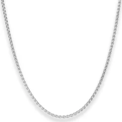 2,1mm Zopfkette Silberkette Collier Halskette aus 925 Silber 45cm
