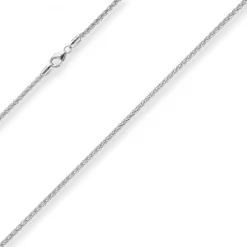 2,1mm Zopfkette Silberkette Collier Halskette aus 925 Silber 45cm