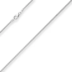 1,7mm Zopfkette Silberkette Collier Halskette aus 925 Silber 50cm
