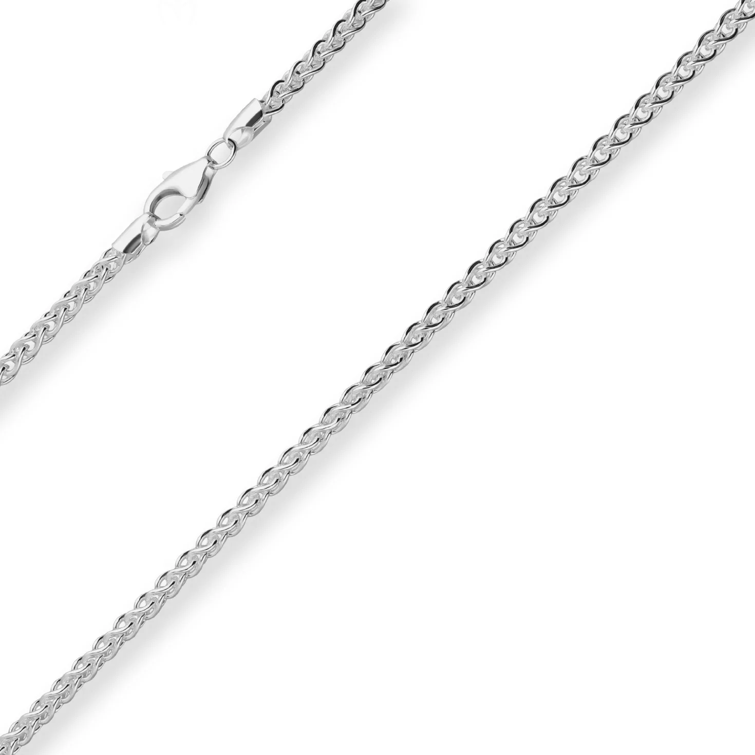 3,2mm Zopfkette Silberkette Collier Halskette aus 925 Silber 50cm