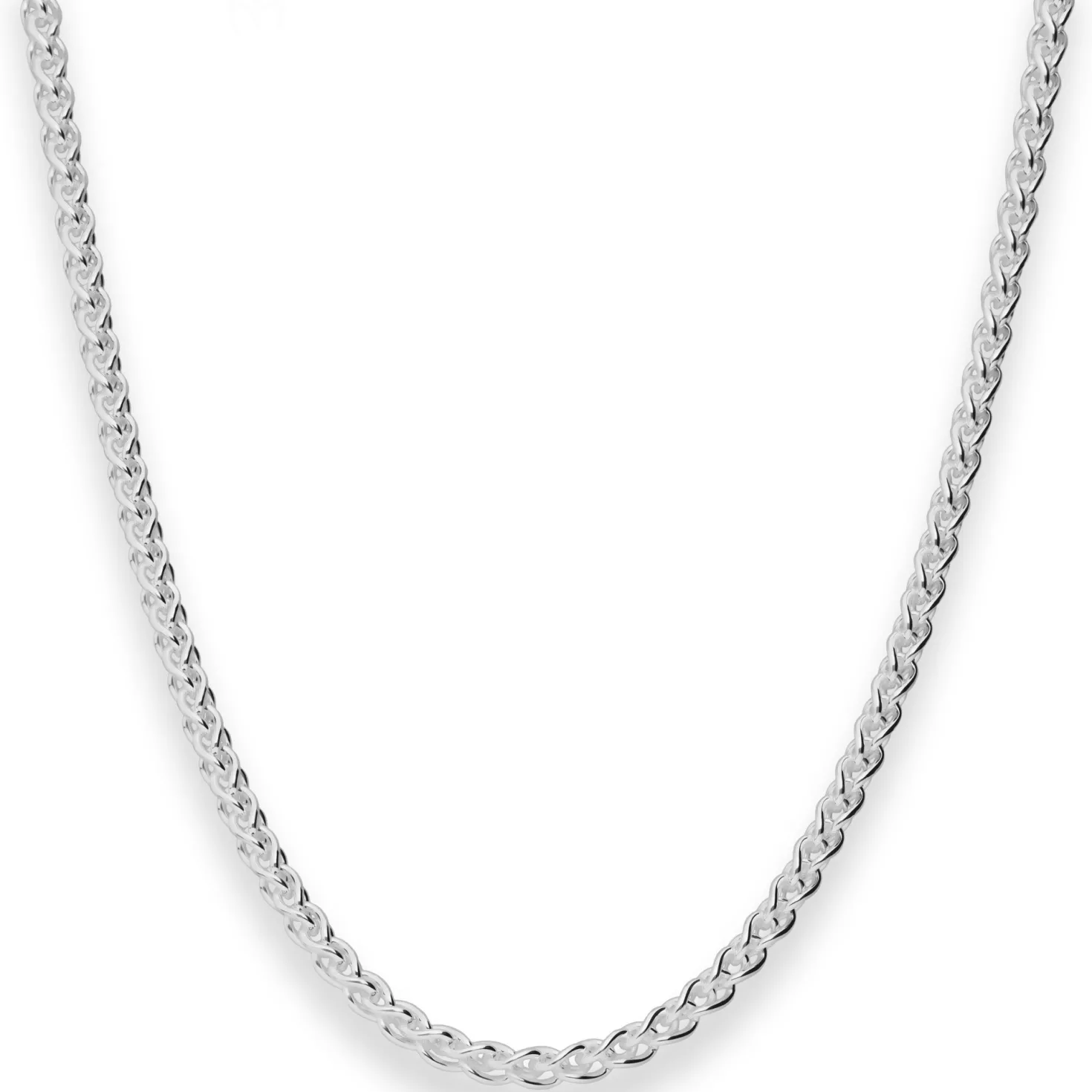 3,2mm Zopfkette Silberkette Collier Halskette aus 925 Silber 50cm