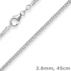 2,6mm Zopfkette Silberkette Collier Halskette aus 925 Silber 45cm