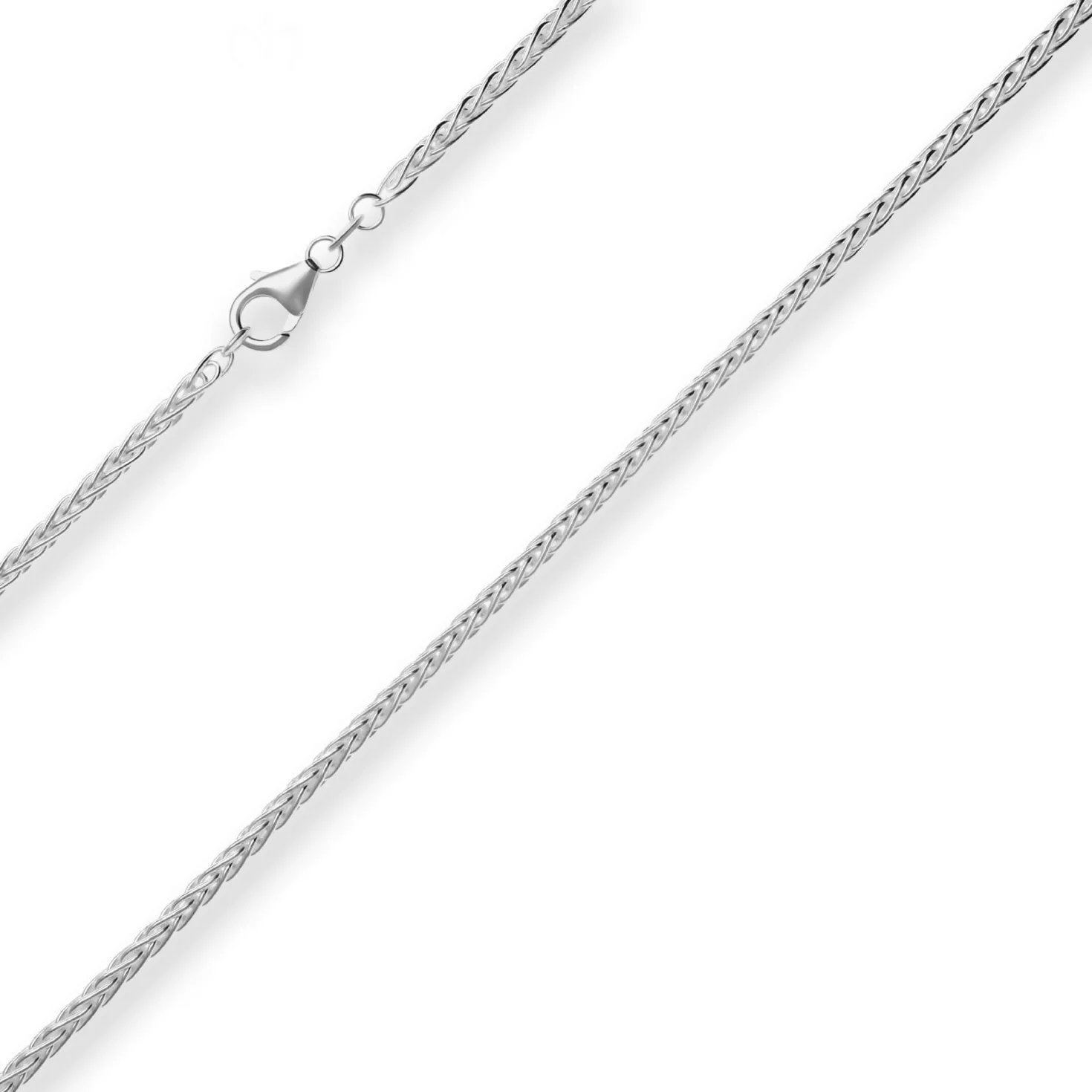 2,6mm Zopfkette Silberkette Collier Halskette aus 925 Silber 45cm