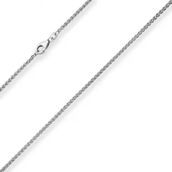 2,1mm Zopfkette Silberkette Collier Halskette aus 925 Silber rhodiniert 42cm