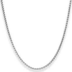 2,1mm Zopfkette Silberkette Collier Halskette aus 925 Silber rhodiniert 80cm