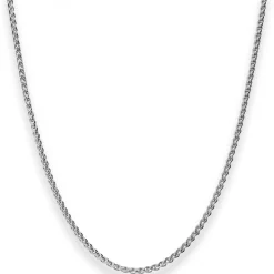 2,1mm Zopfkette Silberkette Collier Halskette aus 925 Silber rhodiniert 50cm