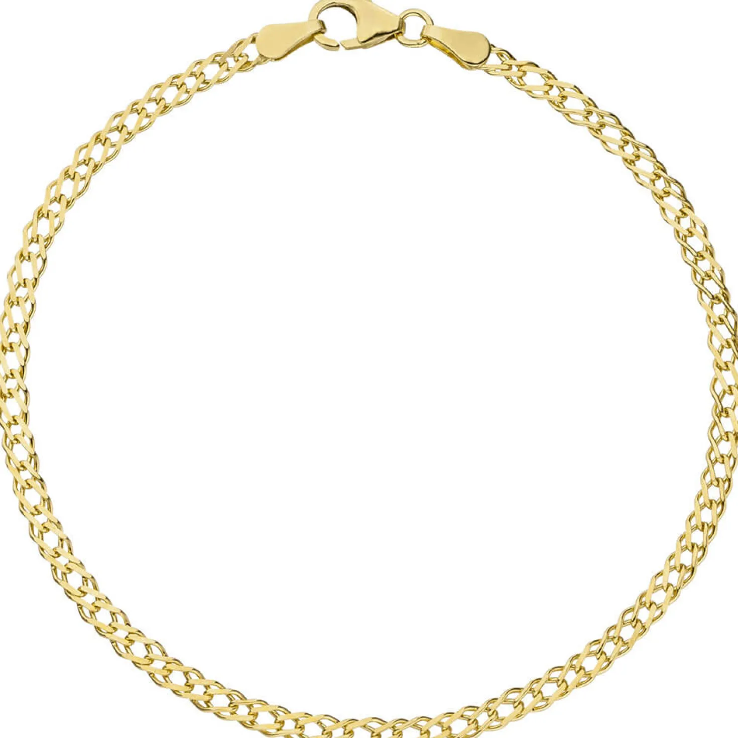 2,7mm Zwillingspanzerarmband Armband Armschmuck aus 333 Gelbgold 19cm