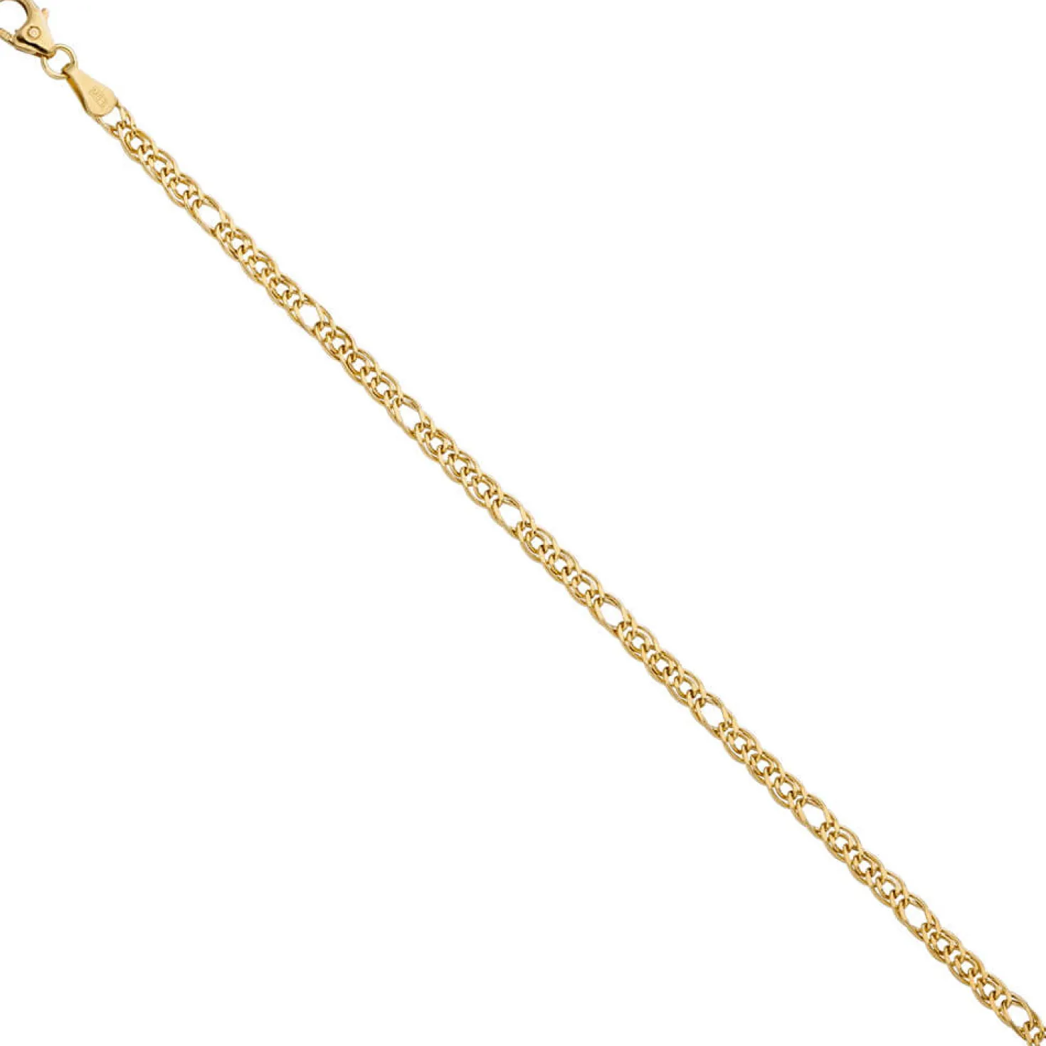 3mm Zwillings-Panzerarmband Armband Armschmuck aus 585 Gold Gelbgold 19cm