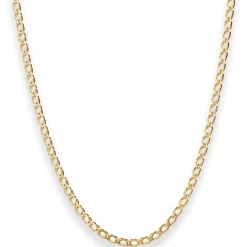 2,1mm Zwillingspanzerkette Collier Halskette aus 585 Gold Gelbgold 50cm