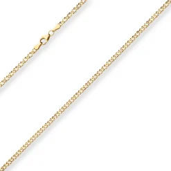 2,9mm Zwillingspanzerkette Collier Halskette aus 375 Gold Gelbgold 45cm