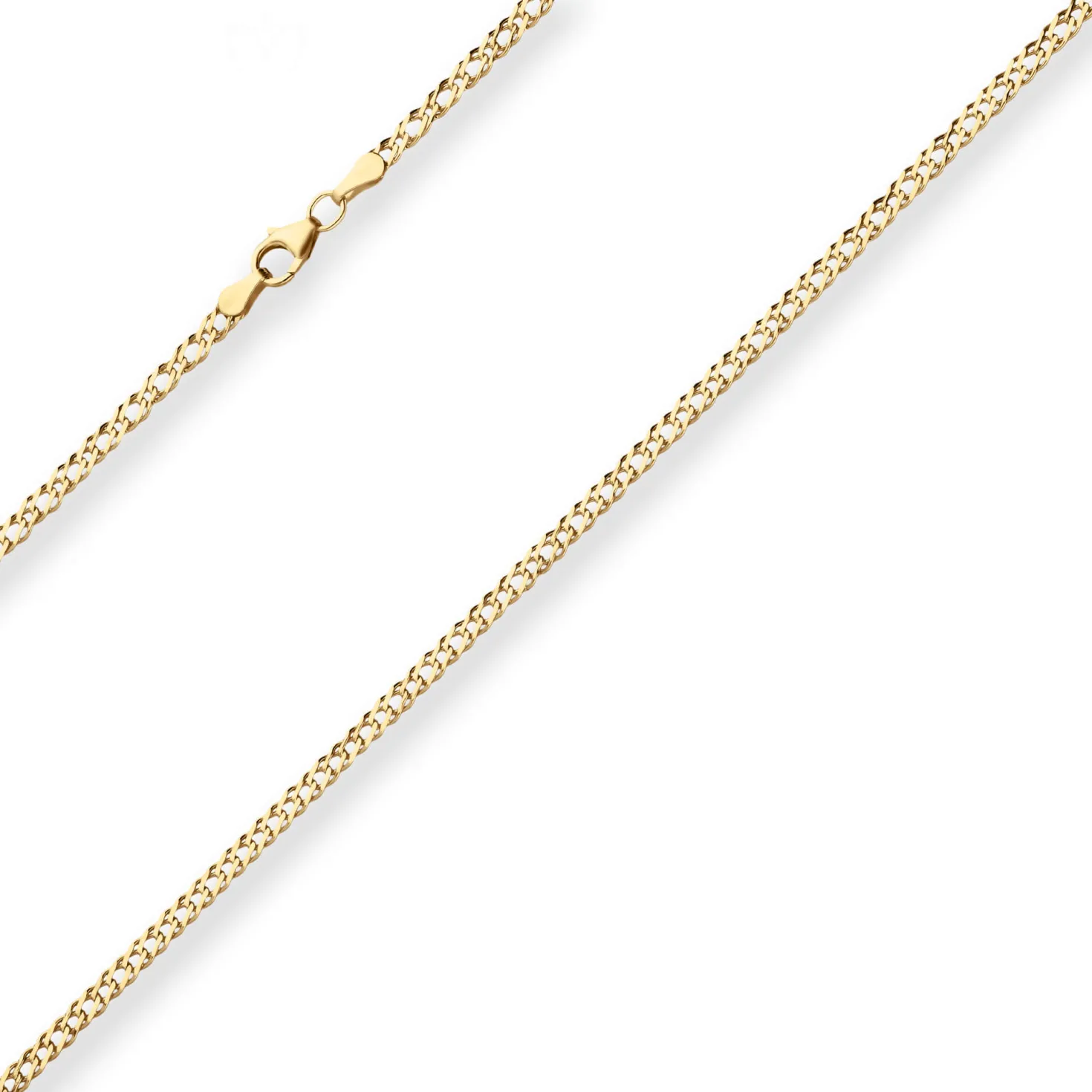 2,9mm Zwillingspanzerkette Collier Halskette aus 375 Gold Gelbgold 45cm