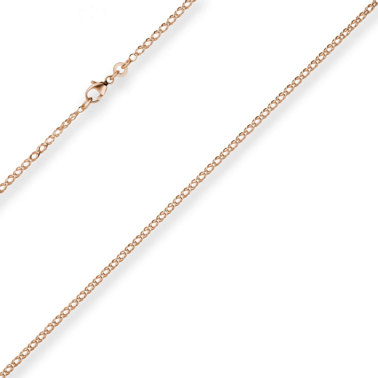 2,1mm Zwillingspanzerkette Collier Halskette aus 585 Gold Rotgold 38cm