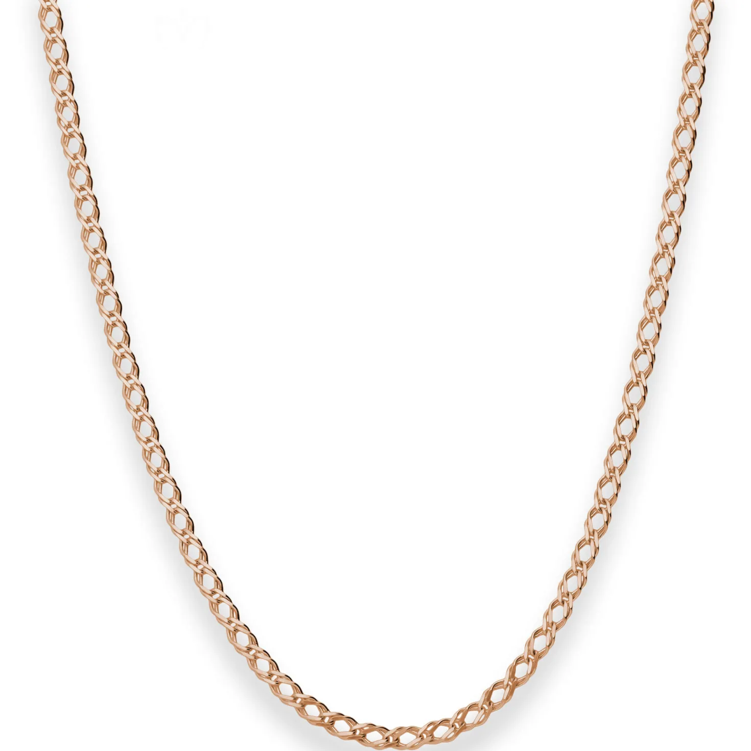2,1mm Zwillingspanzerkette Collier Halskette aus 585 Gold Rotgold 38cm