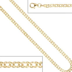 2,7mm Zwillingspanzerkette Kette Halskette aus 333 Gold Gelbgold 50cm