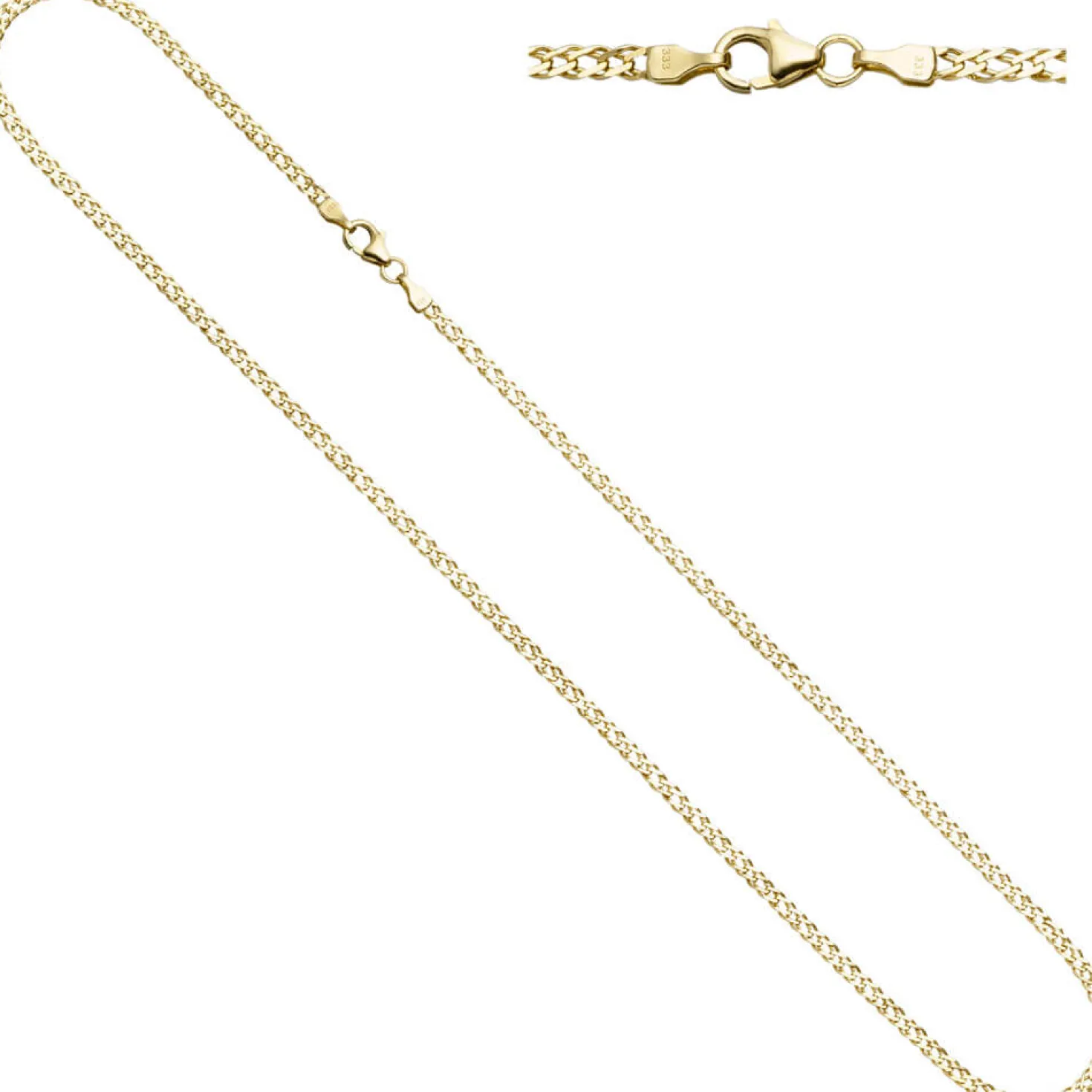 2,7mm Zwillingspanzerkette Kette Halskette aus 333 Gold Gelbgold 50cm