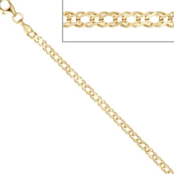 2,7mm Zwillingspanzerkette Kette Halskette aus 333 Gold Gelbgold 50cm