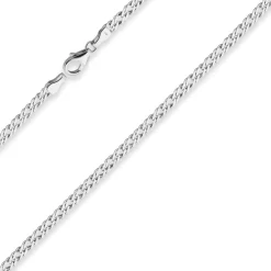3,9mm Zwillingspanzerkette Silberkette Collier Halskette aus 925 Silber 70cm