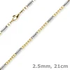 Monte Carlo Armband aus 585 Gold Gelbgold Weißgold massiv bicolor 21cm Herren