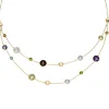 Multicolor Collier Rauchquarz Amethyst Citrin Peridot Quarz 585 Gold 45cm