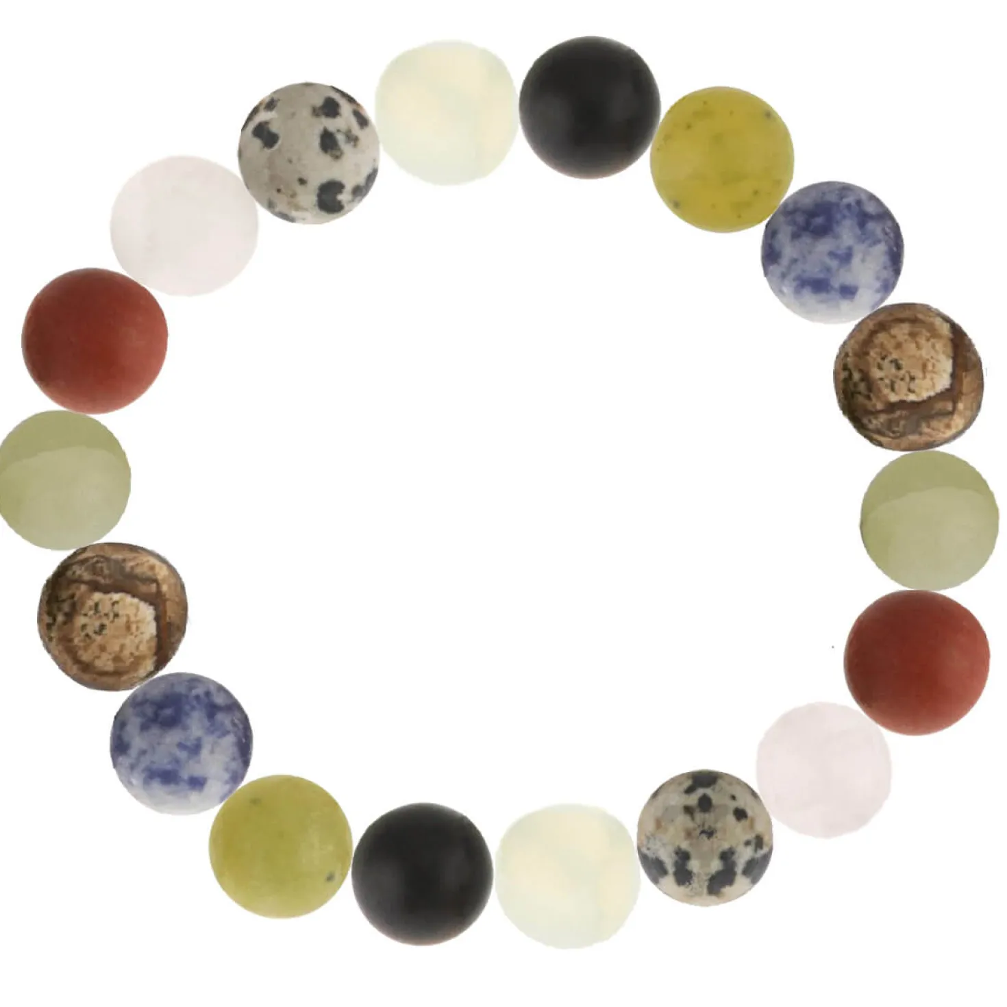 Multicolor Edelstein-Armband aus Achat Onyx Jade Jaspis Karneol Calcit Sodalith
