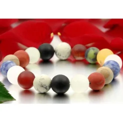 Multicolor Edelstein-Armband aus Achat Onyx Jade Jaspis Karneol Calcit Sodalith