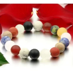 Multicolor Edelstein-Armband aus Achat Onyx Jade Jaspis Karneol Calcit Sodalith