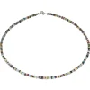Multicolor Edelstein-Kette Collier aus Achat & 925 Silber, mehrfarbig bunt, 48cm