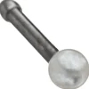 Nasenpiercing mit Perle, schwarze Edelstahl, Nasenstecker Nasenschmuck