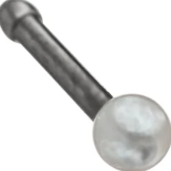 Nasenpiercing mit Perle, schwarze Edelstahl, Nasenstecker Nasenschmuck