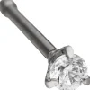 Nasenpiercing mit weißen Zirkonia, schwarze Edelstahl, Nasenstecker Nasenschmuck