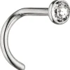 Nasenpiercing Nasenstecker Piercing aus Edelstahl mit 3mm Swarovski Element weiß