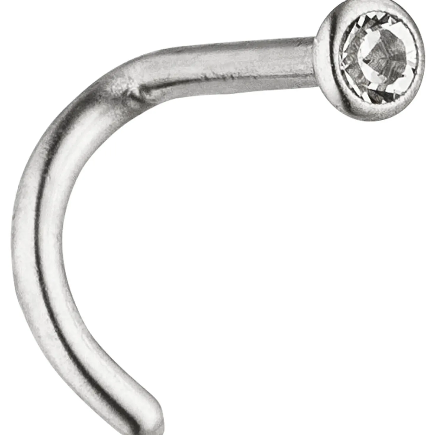 Nasenpiercing Nasenstecker Piercing Edelstahl mit 2,3mm Swarovski Element weiß